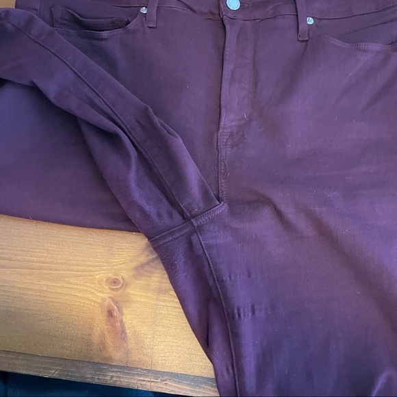 Good American Good Legs Maroon Ankle Leg Lace Up Jean Womens 18 - Picture 8 of 9